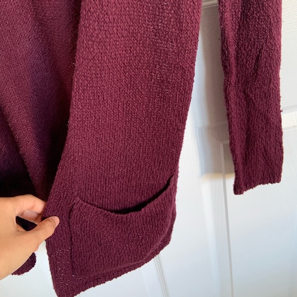 Garage, Maroon Loose Knit Long Cardigan, Size: X Small - Picture 3 of 4